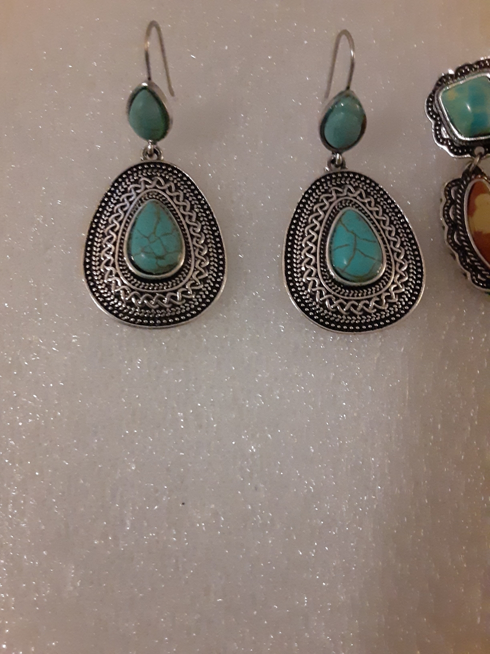Bohemian turquoise drop earrings
